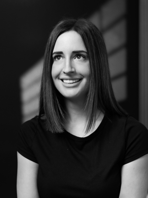 Lucy Bowman Headshot in Black and White